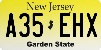 NJ license plate A35EHX