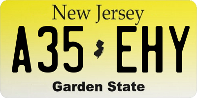 NJ license plate A35EHY