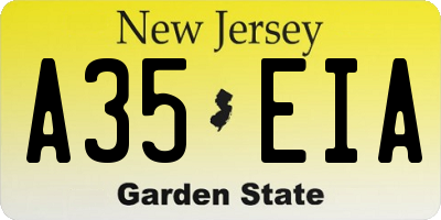 NJ license plate A35EIA