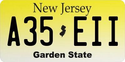 NJ license plate A35EII