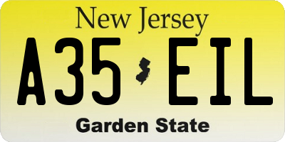 NJ license plate A35EIL