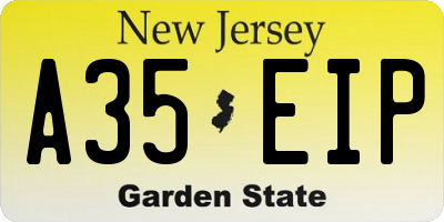 NJ license plate A35EIP