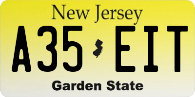NJ license plate A35EIT