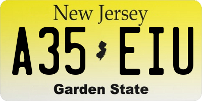 NJ license plate A35EIU