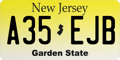 NJ license plate A35EJB
