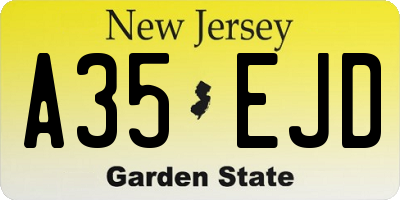 NJ license plate A35EJD