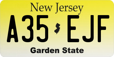 NJ license plate A35EJF