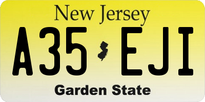 NJ license plate A35EJI