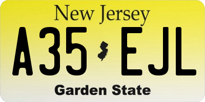 NJ license plate A35EJL