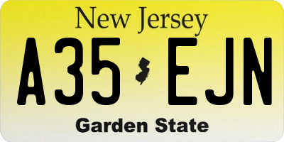 NJ license plate A35EJN