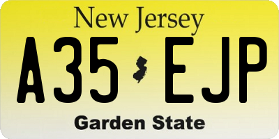 NJ license plate A35EJP