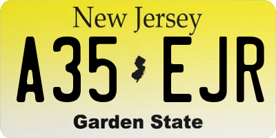 NJ license plate A35EJR