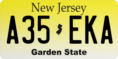 NJ license plate A35EKA