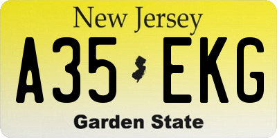 NJ license plate A35EKG