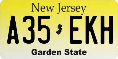 NJ license plate A35EKH
