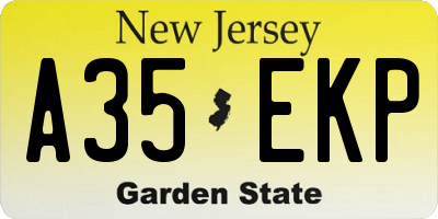 NJ license plate A35EKP