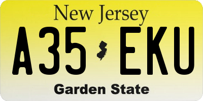 NJ license plate A35EKU