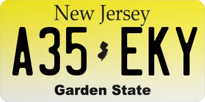 NJ license plate A35EKY