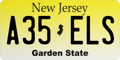 NJ license plate A35ELS