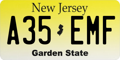 NJ license plate A35EMF