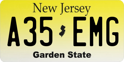 NJ license plate A35EMG