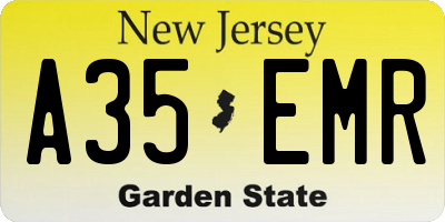 NJ license plate A35EMR