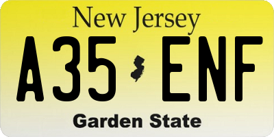 NJ license plate A35ENF