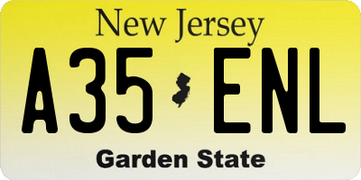 NJ license plate A35ENL