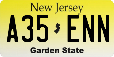 NJ license plate A35ENN
