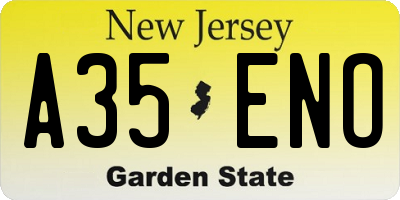 NJ license plate A35ENO