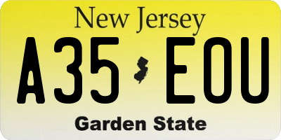 NJ license plate A35EOU
