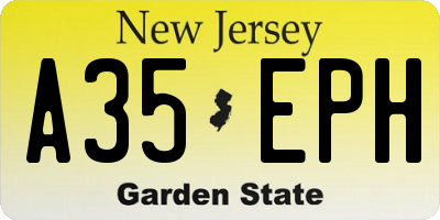 NJ license plate A35EPH