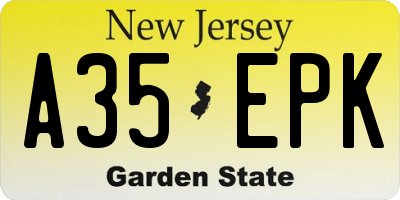 NJ license plate A35EPK
