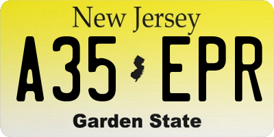 NJ license plate A35EPR