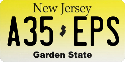 NJ license plate A35EPS