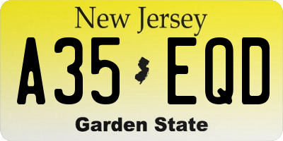 NJ license plate A35EQD