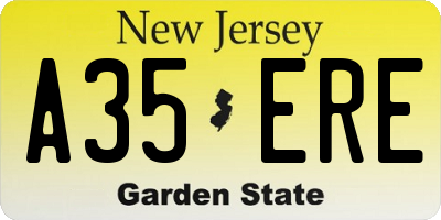 NJ license plate A35ERE