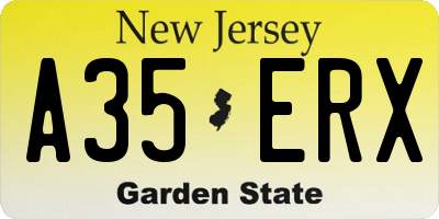NJ license plate A35ERX