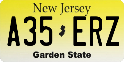 NJ license plate A35ERZ