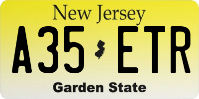 NJ license plate A35ETR