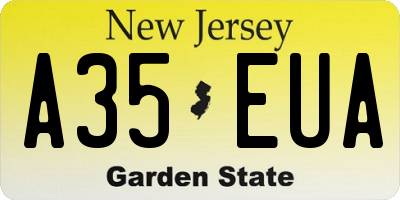 NJ license plate A35EUA