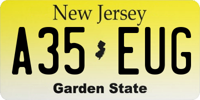 NJ license plate A35EUG