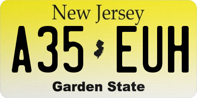 NJ license plate A35EUH