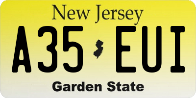 NJ license plate A35EUI