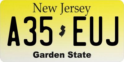 NJ license plate A35EUJ
