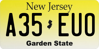 NJ license plate A35EUO