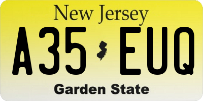 NJ license plate A35EUQ