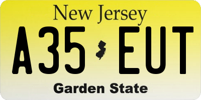 NJ license plate A35EUT