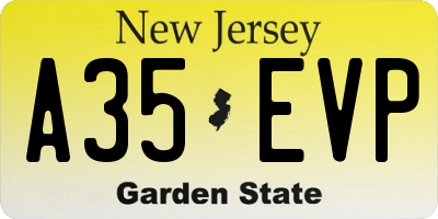 NJ license plate A35EVP