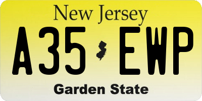 NJ license plate A35EWP